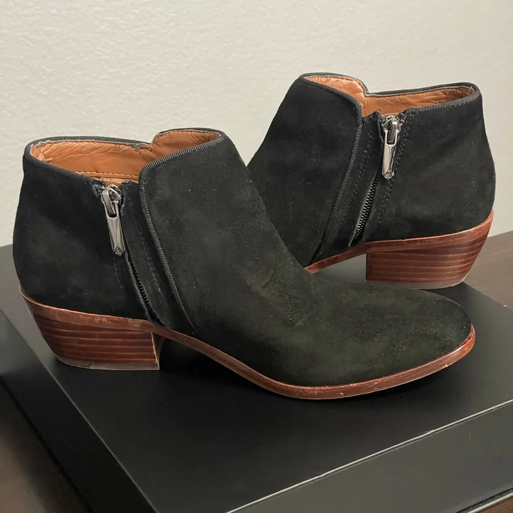 Sam Edelman 🖤👢 Black Petty Ankle suede Booties, size 5